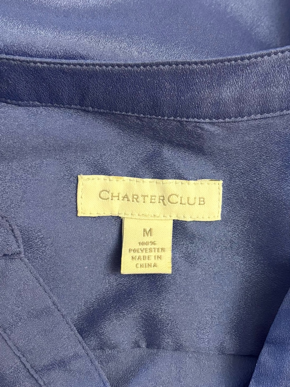Charter Club Muted Slate Blue Utility Roll-Tab Blouse - Size Medium (Like New) - Picture 5 of 9